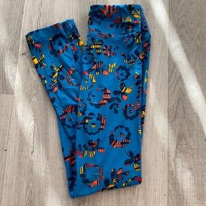 Blue Floral Lularoe Leggings